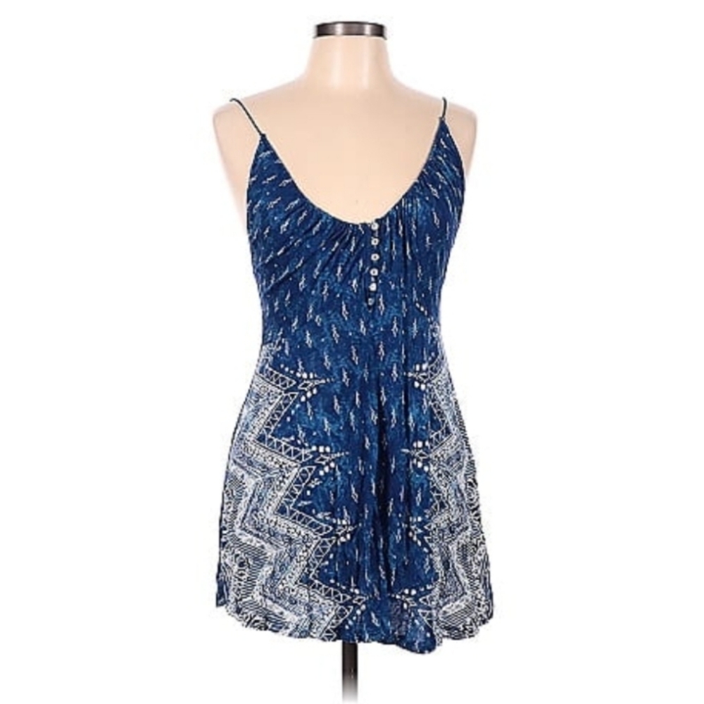 Urban outfitters kimchi Blue tunic tank top blue white boho indie